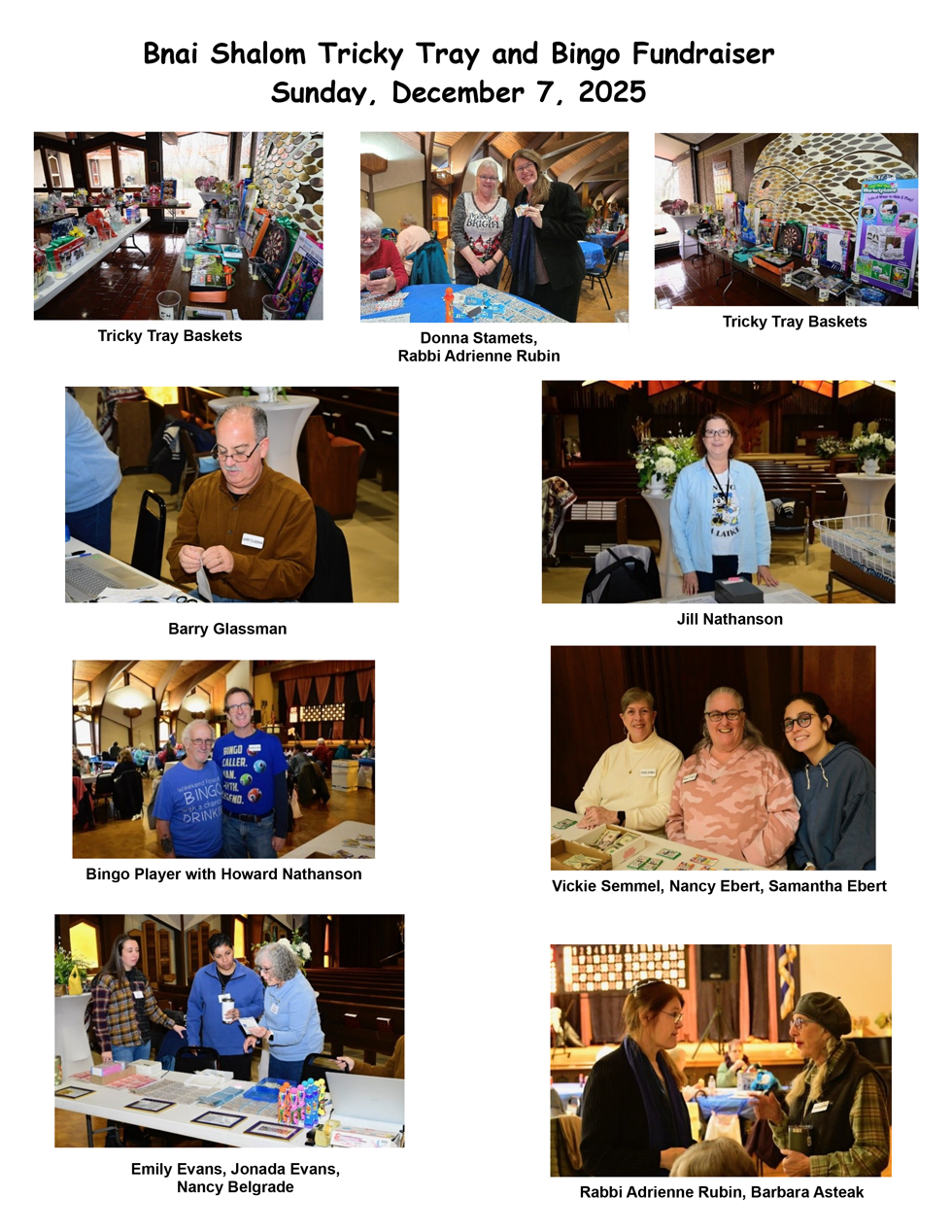 VARIOUS IMAGES OF MEMBERS AT BINGO TRICKY TRAY AND VOLUNTEERS