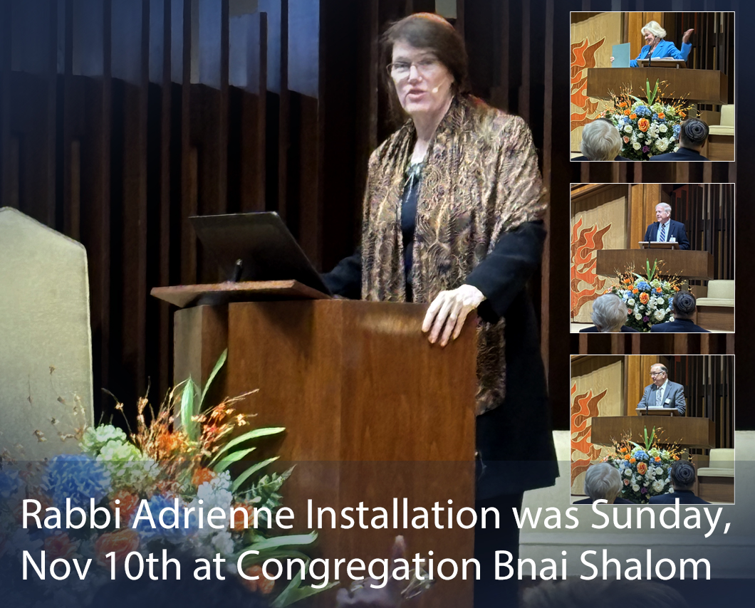 Rabbi Adrienne Rubin installation photo with guest speakers featured.